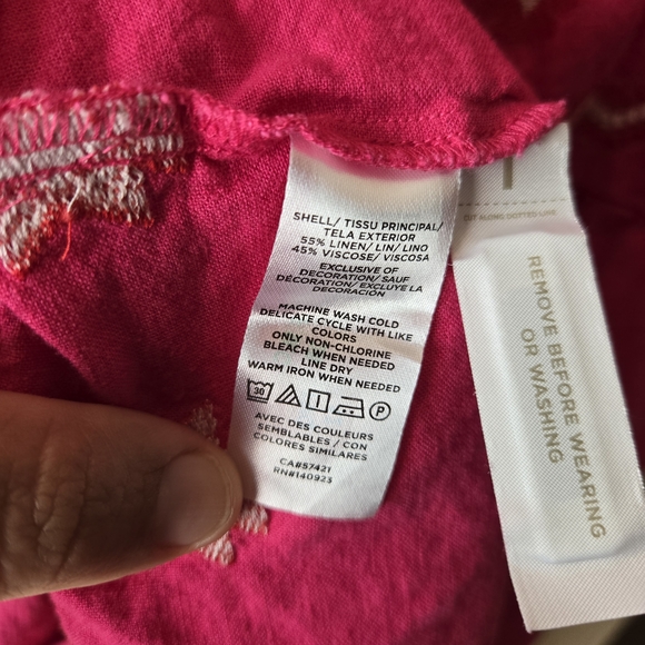 LOFT Bright Pink Midi Dress with Embroidered Tiered Square Neck Size M - Picture 6 of 7